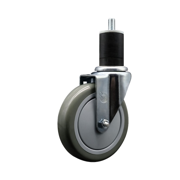 Service Caster 5'' Gray Poly Wheel Swivel 1-3/4'' Expanding Stem Caster SCC-EX20S514-PPUB-134 - main